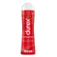 A product shot of a red 50ml bottle of Durex Strawberry lube. The bottle features the Durex logo, the word "STRAWBERRY".