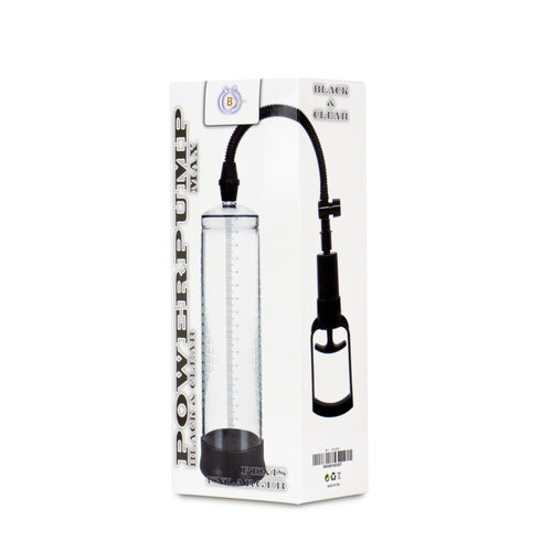 B-Series Power Pump Max Black & Clear Penis Enlarger
