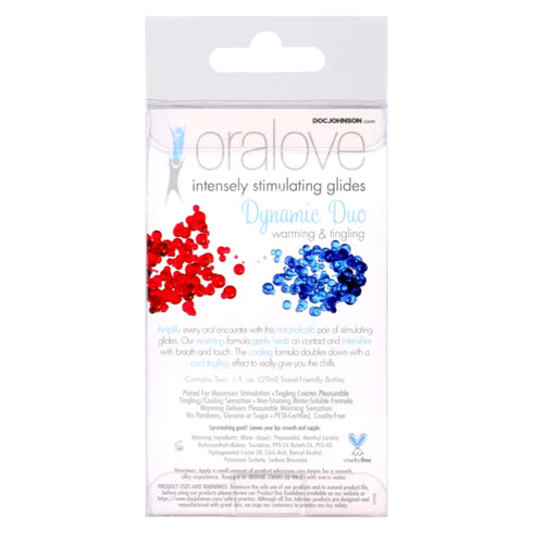 Doc Johnson Oralove Dynamic Duo Leckbares wärmendes und prickelndes Gel
