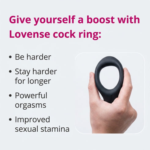Lovense Diamo app-gesteuerter vibrierender C-Ring Schwarz