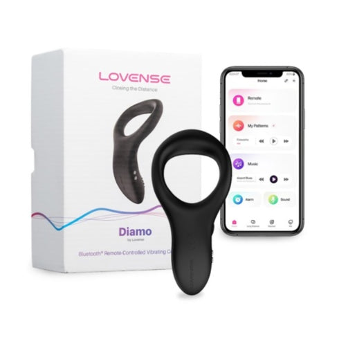 Lovense Diamo app-gesteuerter vibrierender C-Ring Schwarz