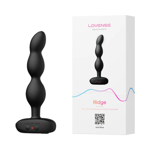 Lovense Ridge App-gesteuerte vibrierende und rotierende Analperlen Schwarz