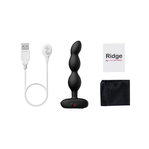 Lovense Ridge App-gesteuerte vibrierende und rotierende Analperlen Schwarz