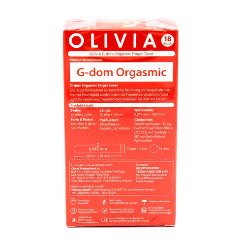 Olivia G-Dom Orgasmic Finger Cover 18 Pack