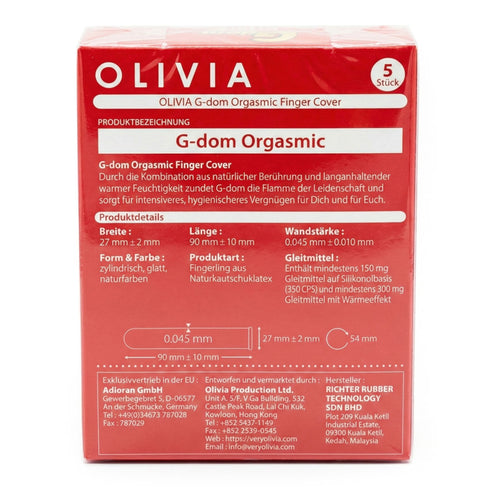 Olivia G-Dom Orgasmic Finger Cover 5 Pack