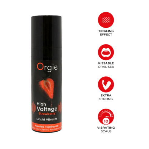 Orgie High Voltage Erdbeer-Flüssigkeitsvibrator 0,5 fl.oz