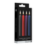 An image of Ouch! Teasing Wax Candles Paraffin 4-Pack, including black, red, purple, and blue teasing wax candles in the retail box.