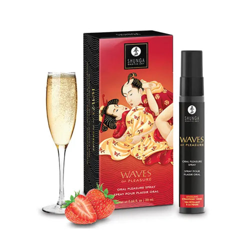 Shunga Wellen des Vergnügens Oralsex-Spray Prickelnder Erdbeerwein 0.66 fl oz
