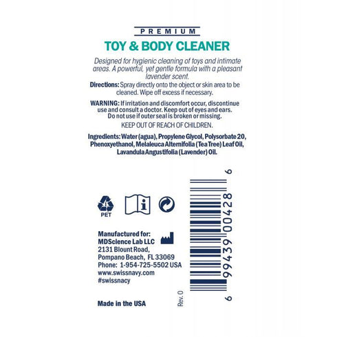 Swiss Navy Toy & Body Cleaner 117ml