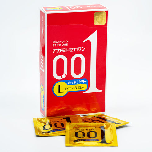 Okamoto 001 L-Size Rich Lubricant Box Of 3