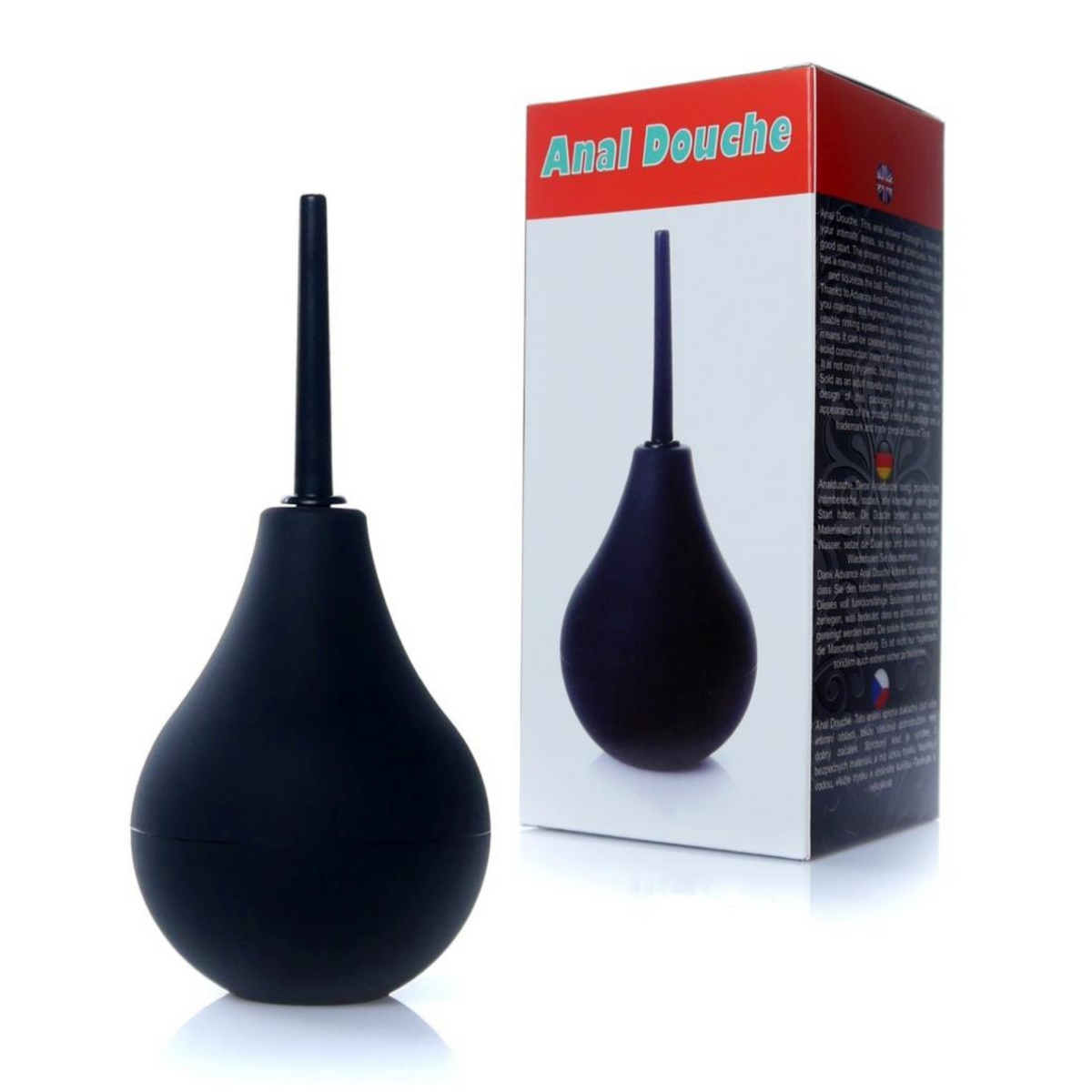 Black anal douche with packaging on a white background Hauptbild