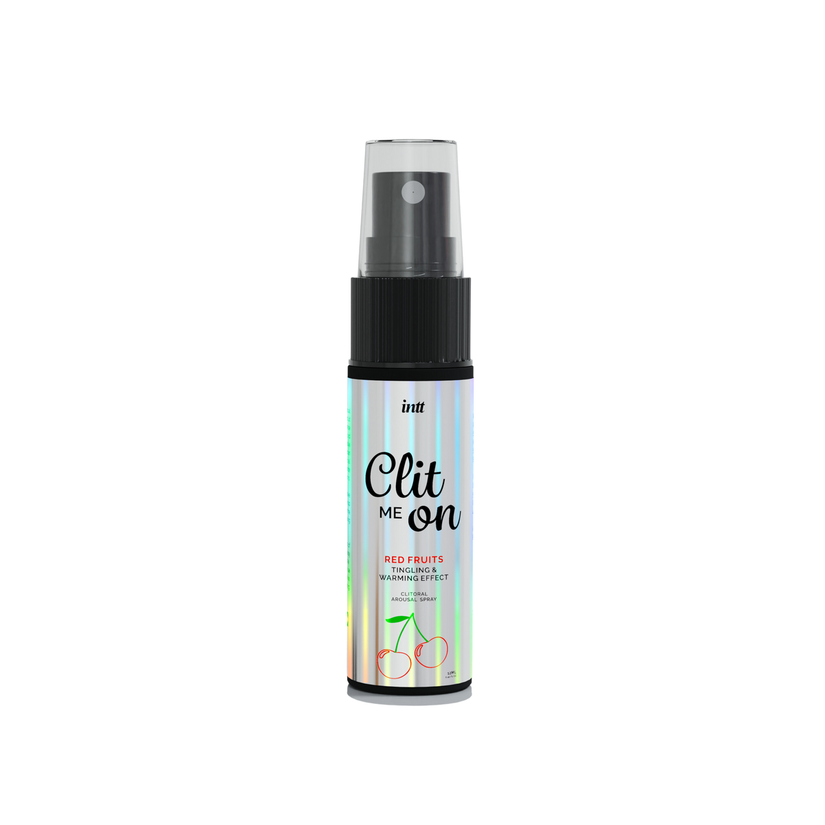 Spray bottle labeled 'Clit Me On' on a white background