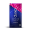 A close-up of the front of the Durex Intense Stimulating Gel box. The box is dark blue and black with a bright pink, sparkling graphic. The text reads: "durex", "INTENSE", "STIMULATING GEL", "INTENSIFY SATISFACTION", "10mle", and "20 USES".