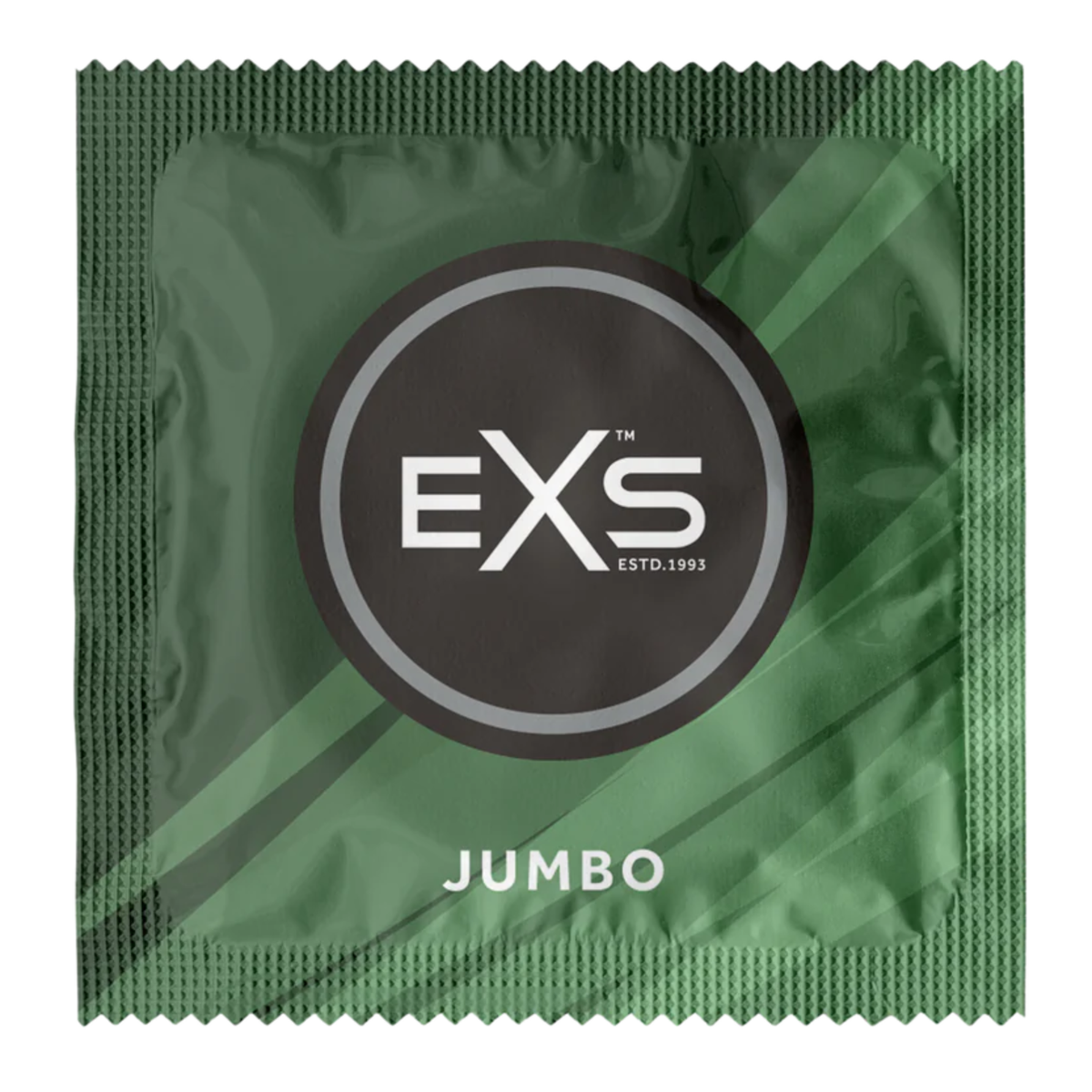 A shot of EXS Jumbo 69mm individual wrapper in a white background.