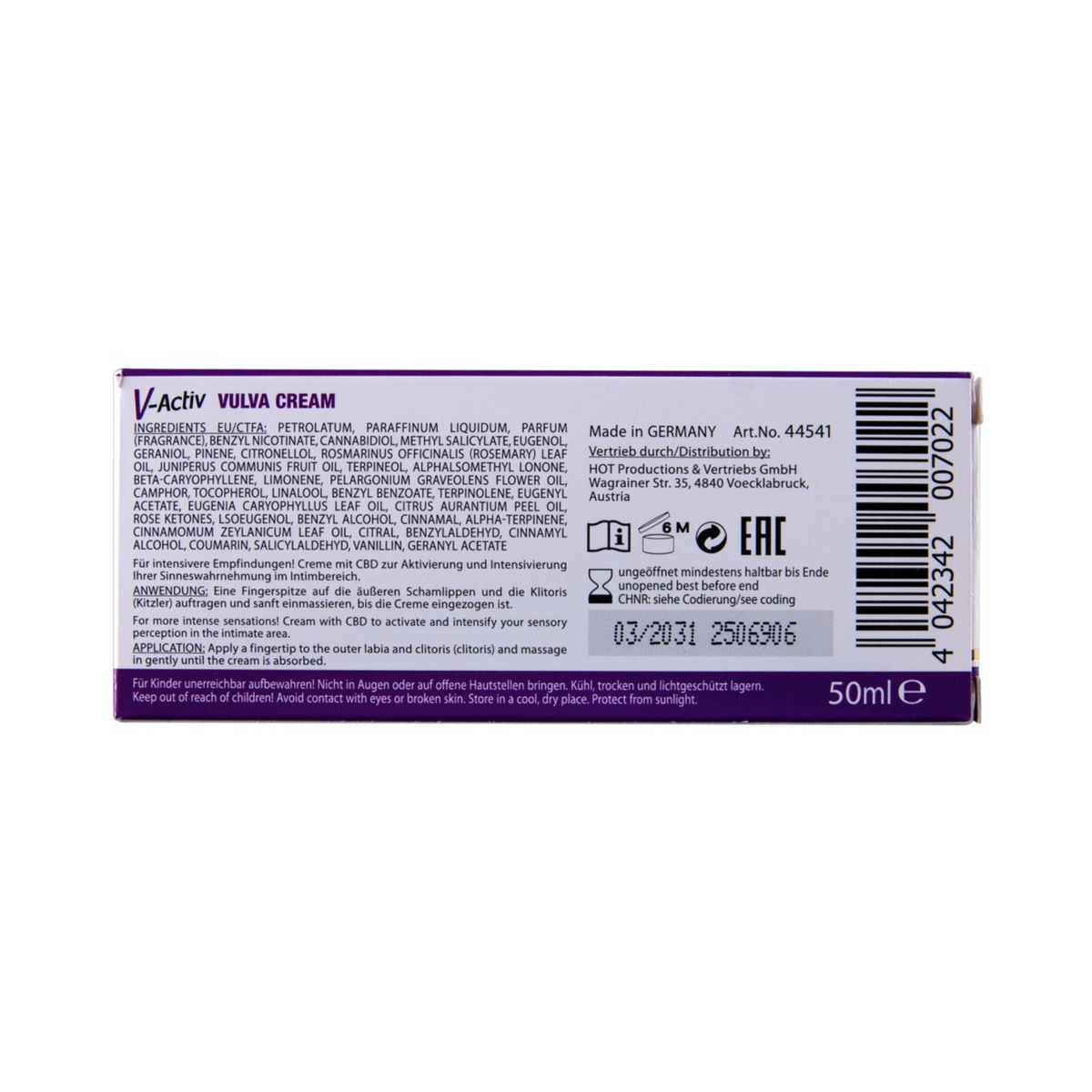 HOT V Activ Woman Vulva Cream 1.7 fl.oz