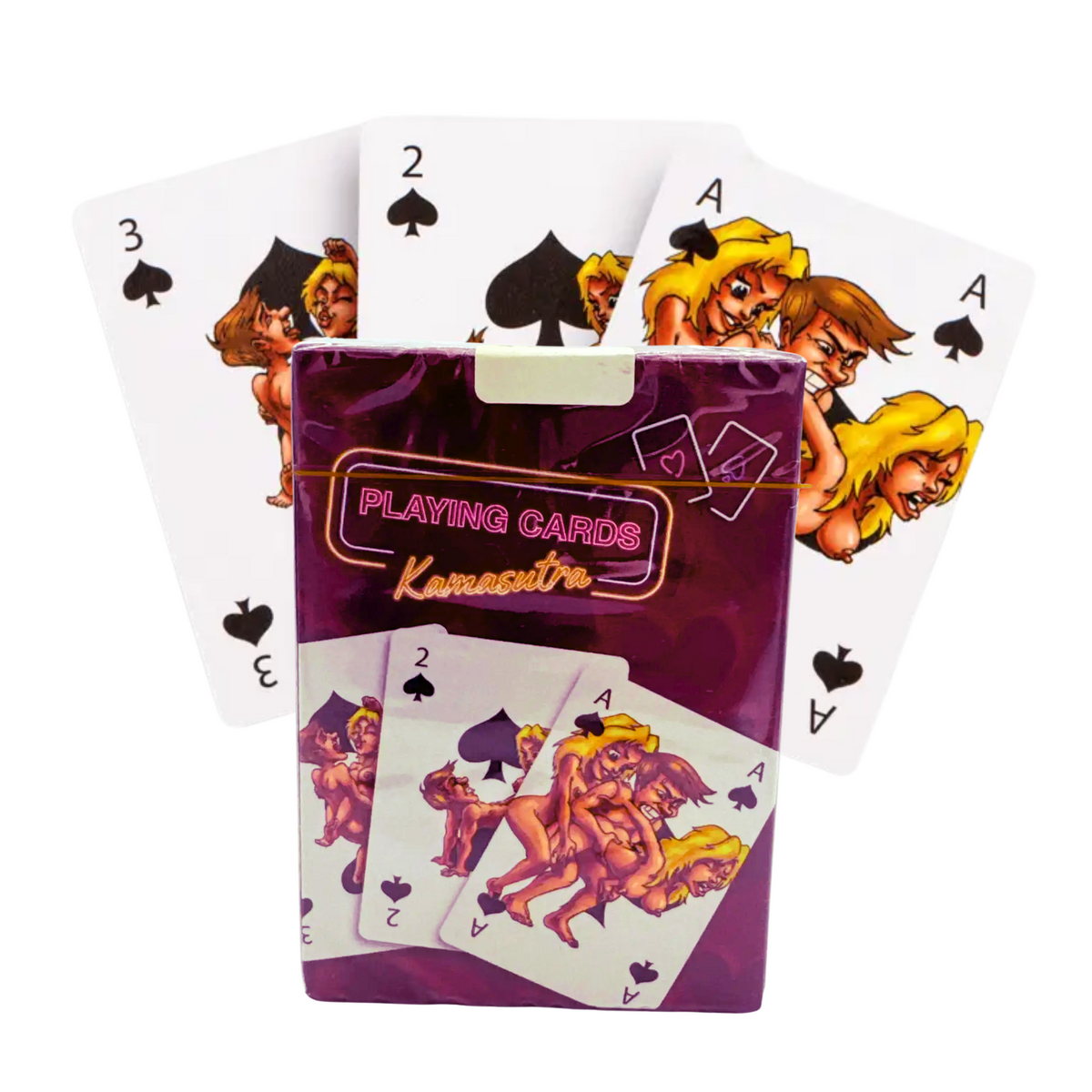 Playing cards with colorful Kamasutra designs on a white background Hauptbild