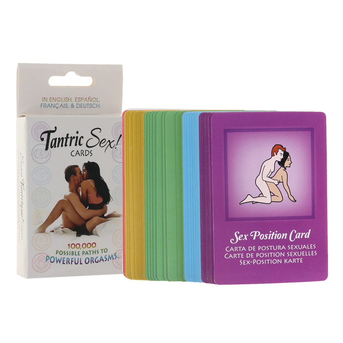 Set of Colourful Tantric Sex Cards with packaging on a white background Hauptbild