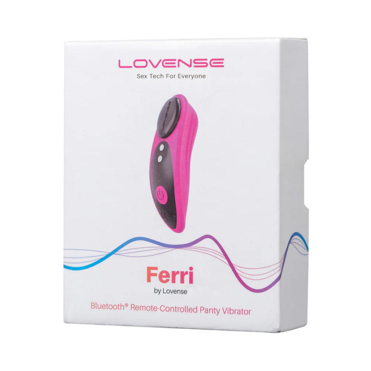 Retail box packaging view for the white Lovense Ferri Bluetooth Remote-Controlled Panty Vibrator box. Hauptbild