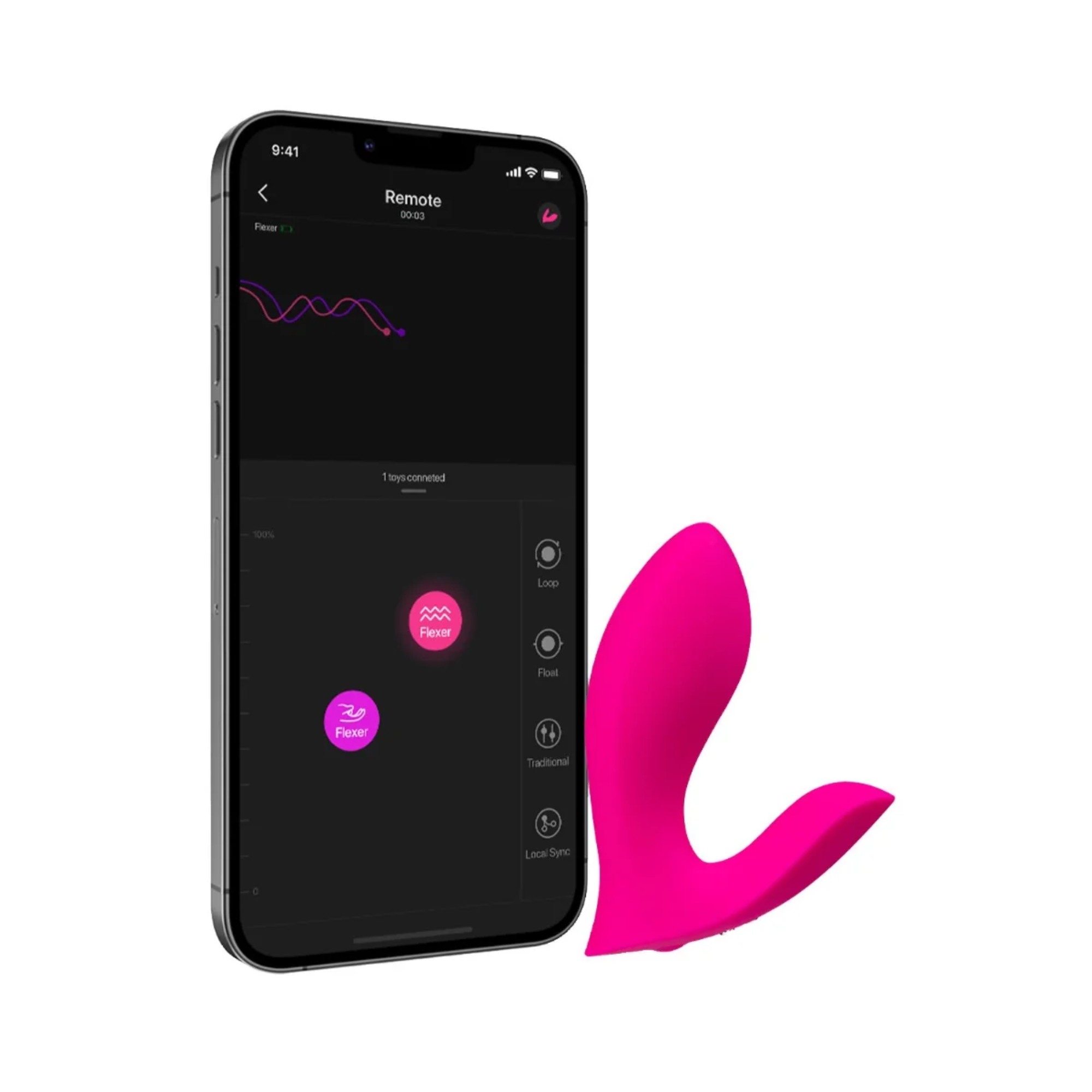 Lovense Flexer App-gesteuerter doppelt vibrierender Höschen-Massager Pink Zweitbild