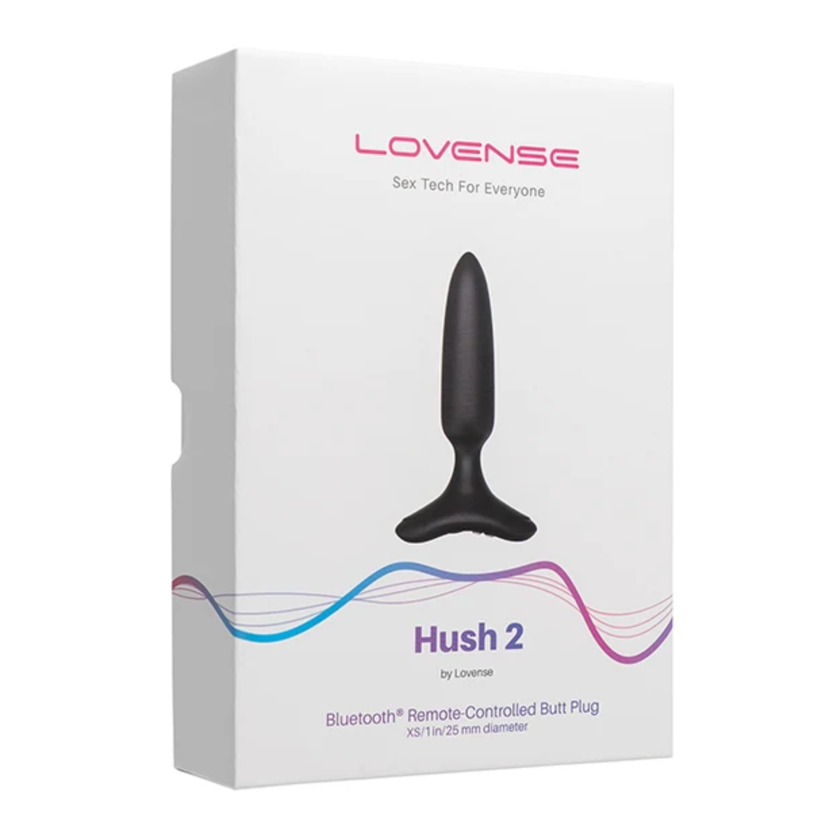 Retail box packaging view for the Lovense Hush 2 Bluetooth Remote-Controlled Butt Plug (Extra Small / 1 in / 25 mm diameter). Hauptbild