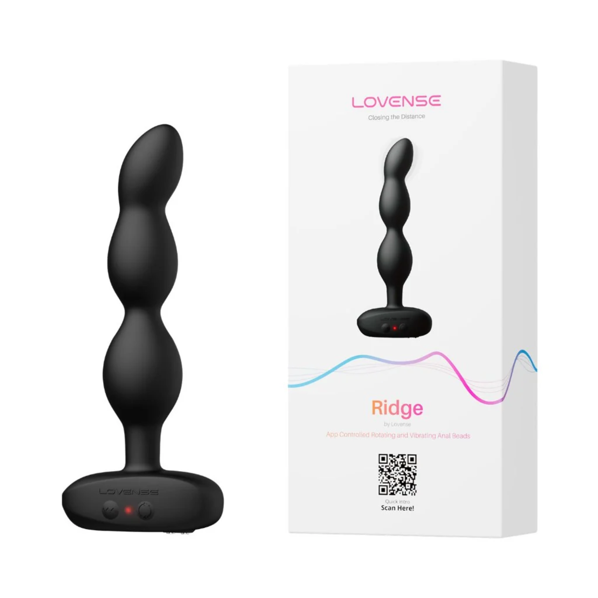 Lovense Ridge App-gesteuerte vibrierende und rotierende Analperlen Schwarz Zweitbild