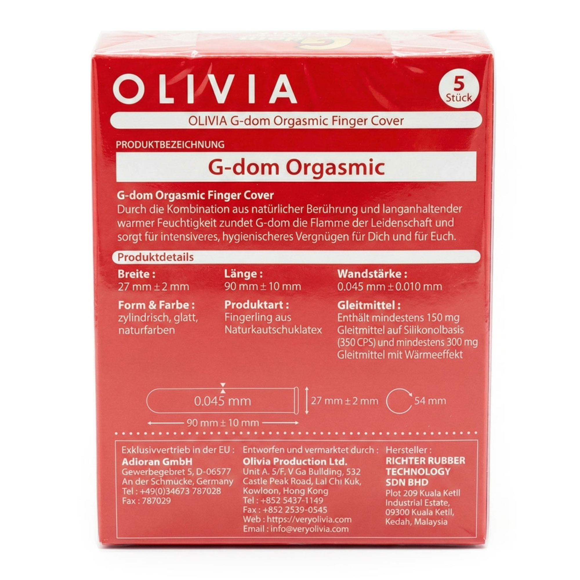 Olivia G-Dom Orgasmic Finger Cover 5 Pack Zweitbild