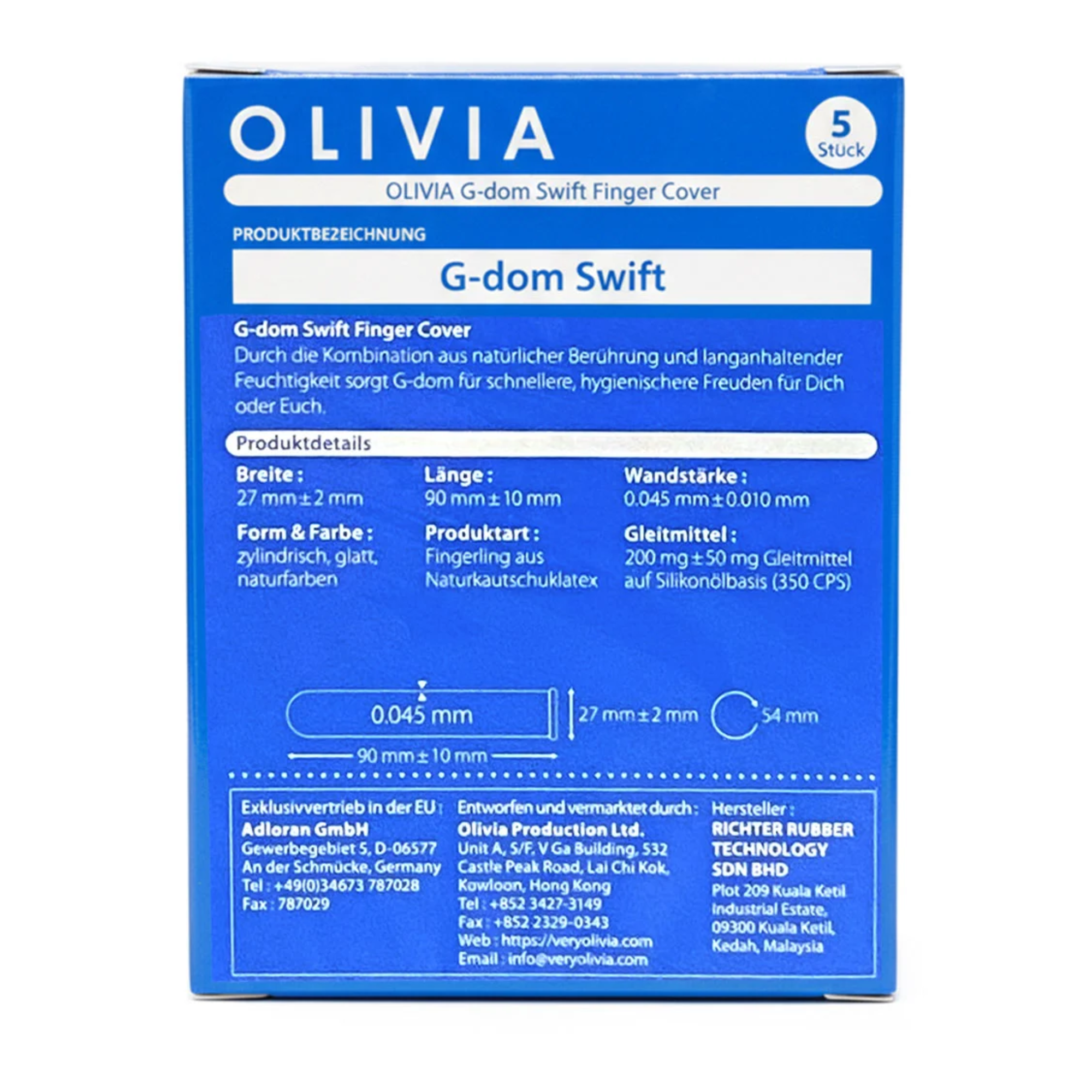 Olivia G-Dom Swift Finger Cover 5er-Pack Zweitbild