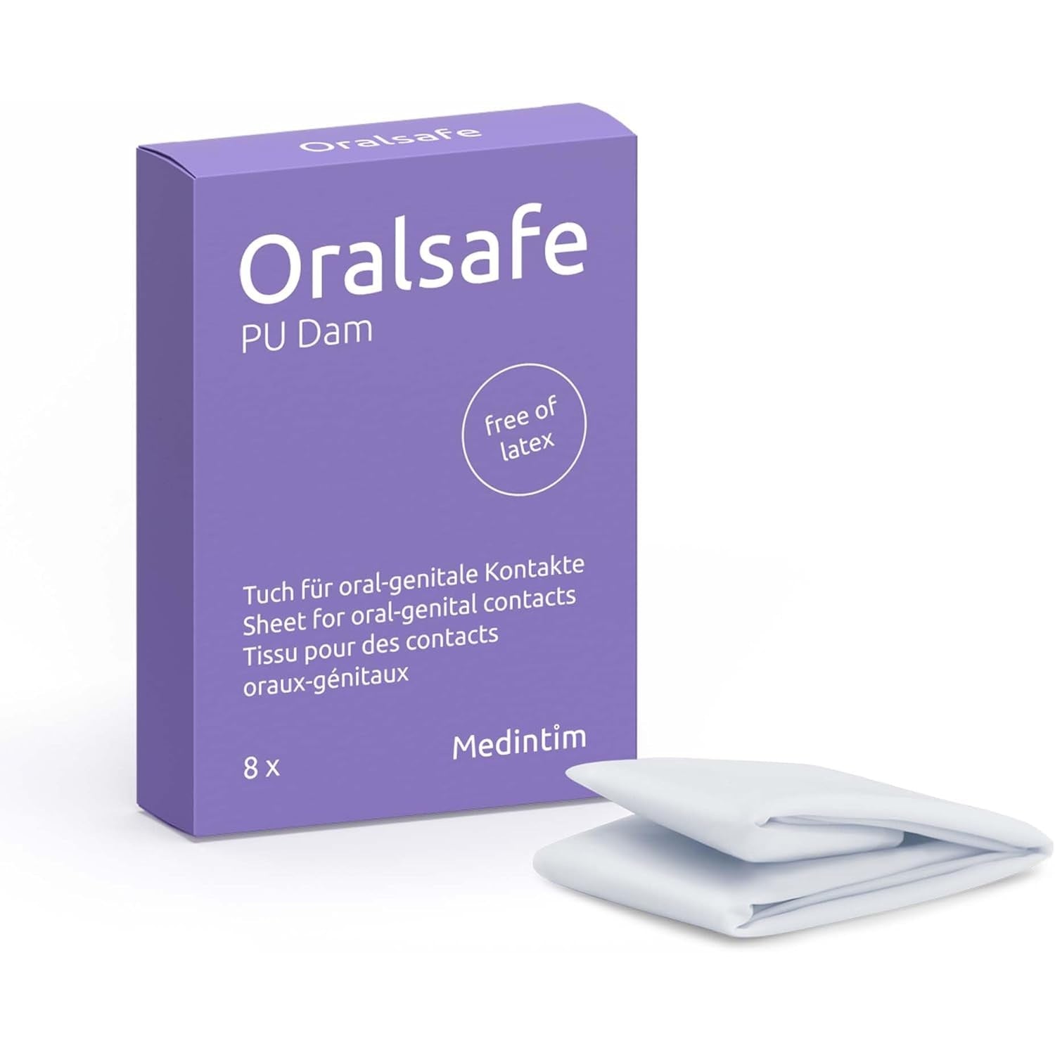 Oral Safe PU Vanille-Dental-Dams, 8er-Pack Zweitbild