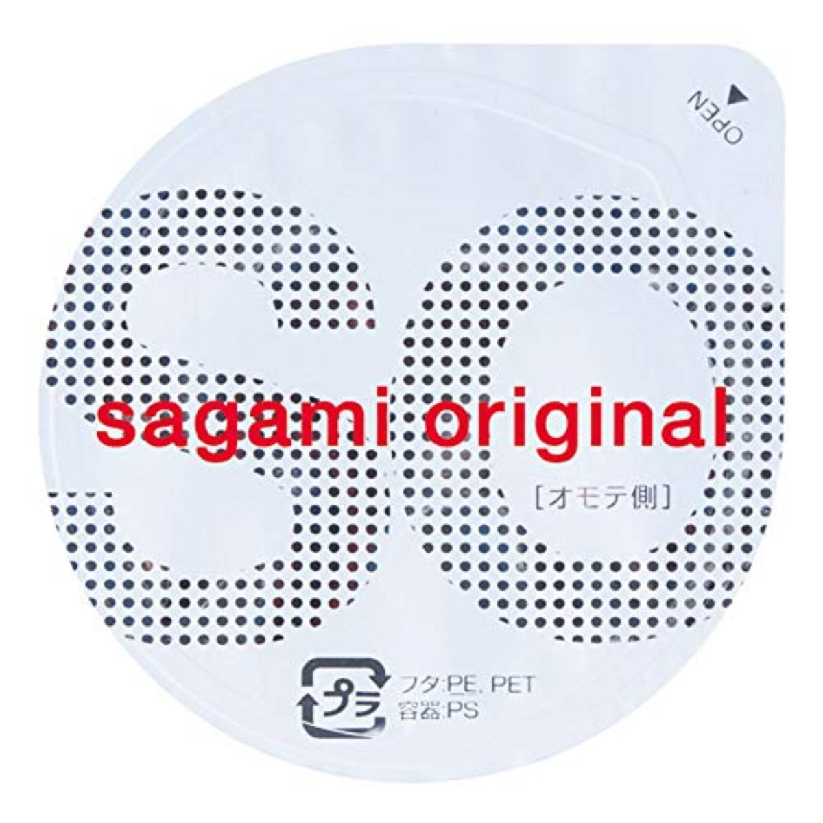 An image of Sagami Original 002 individual condom in the white background. Hauptbild