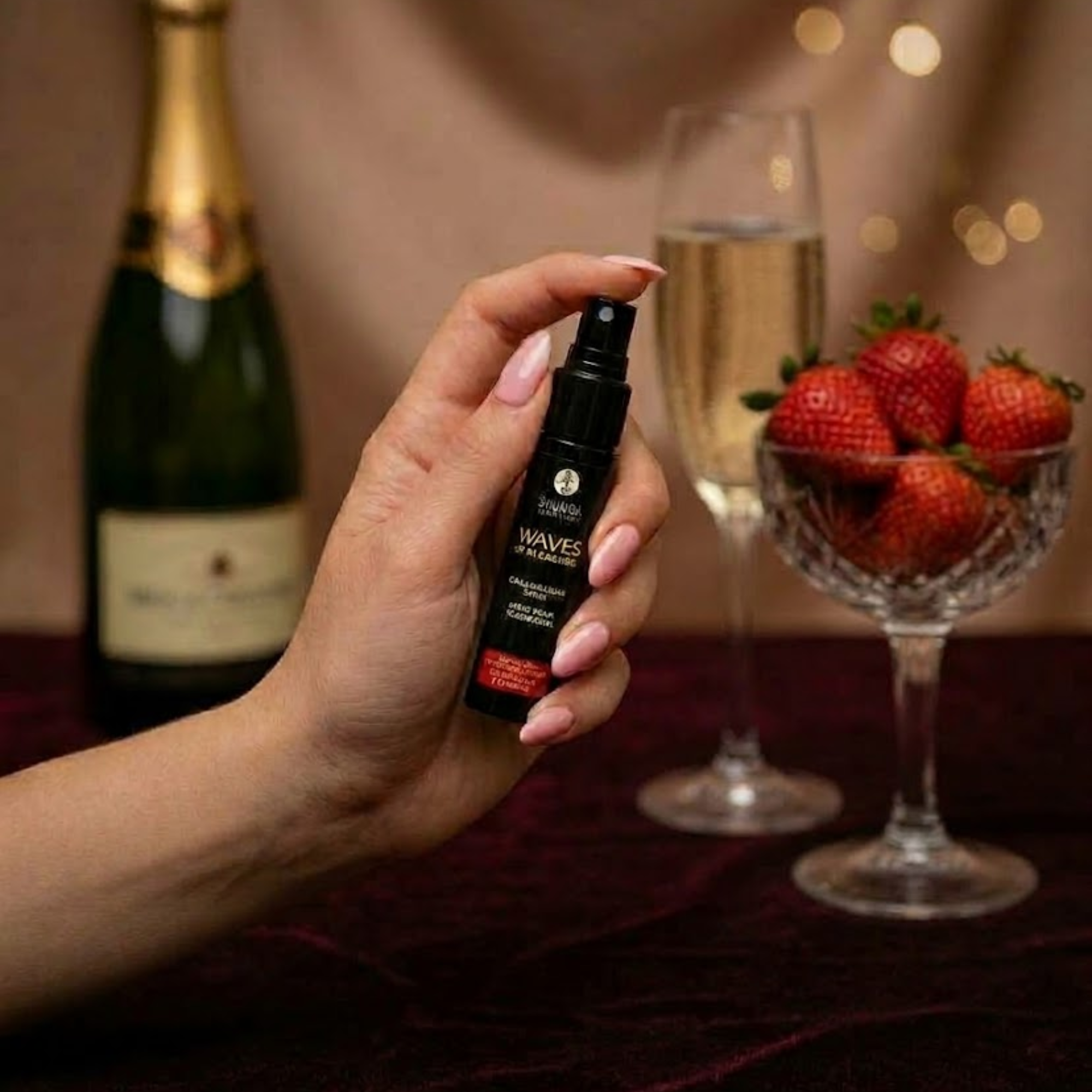 Shunga Wellen des Vergnügens Oralsex-Spray Prickelnder Erdbeerwein 0.66 fl oz Zweitbild