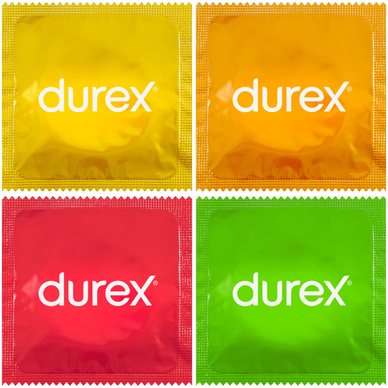 Durex Tropical Select Flavours 4 pieces Banana, apple, orange, strawberry condoms 