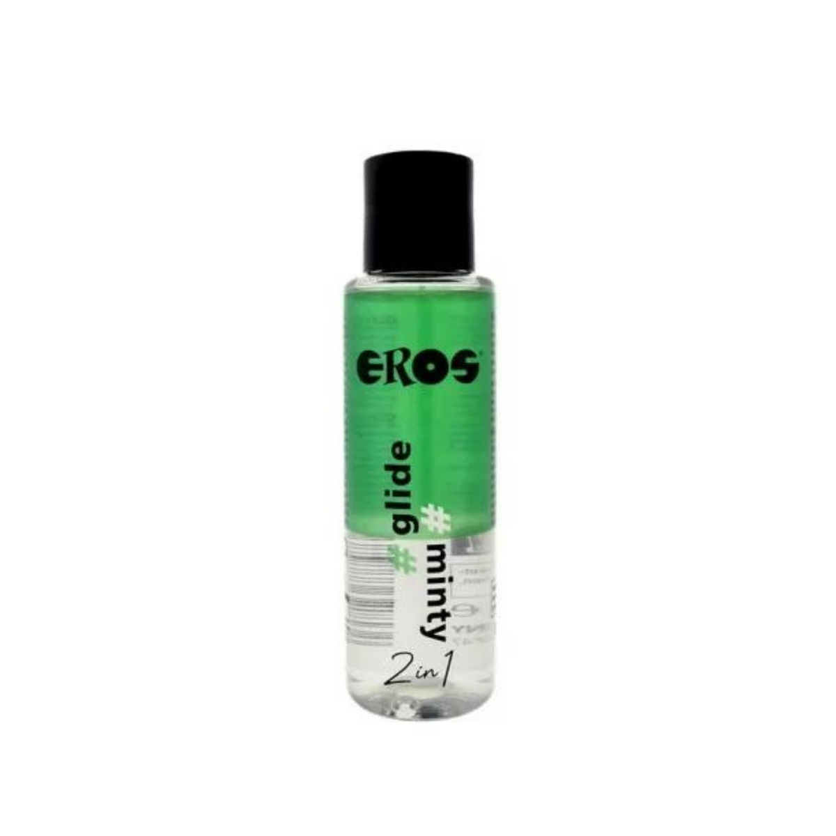 EROS Glide 2 in one Minty silicone-based lubricant in a white background. The product is in a bottle. Hauptbild