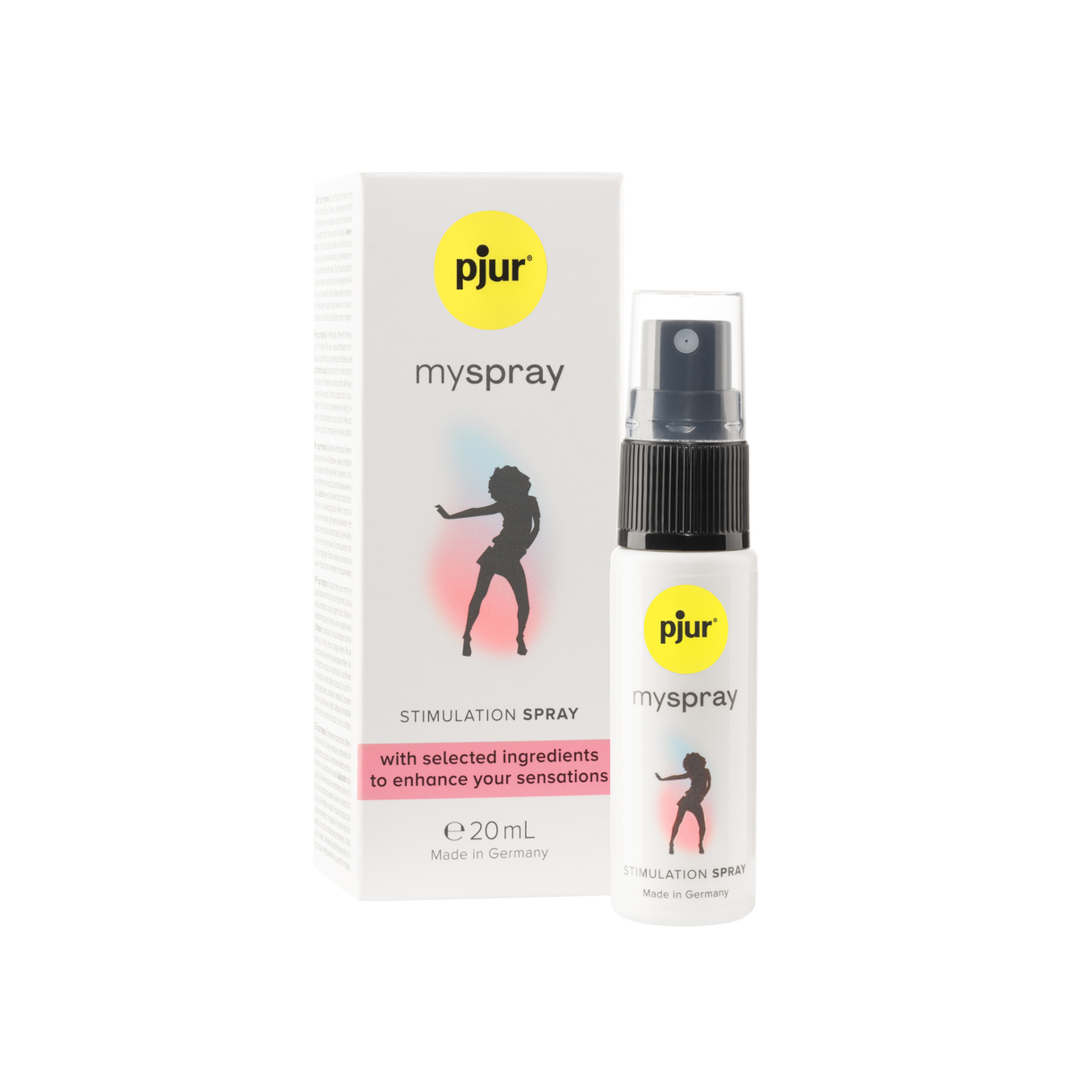 A white box and spray bottle of Pjur Myspray are shown against a white background. Hauptbild