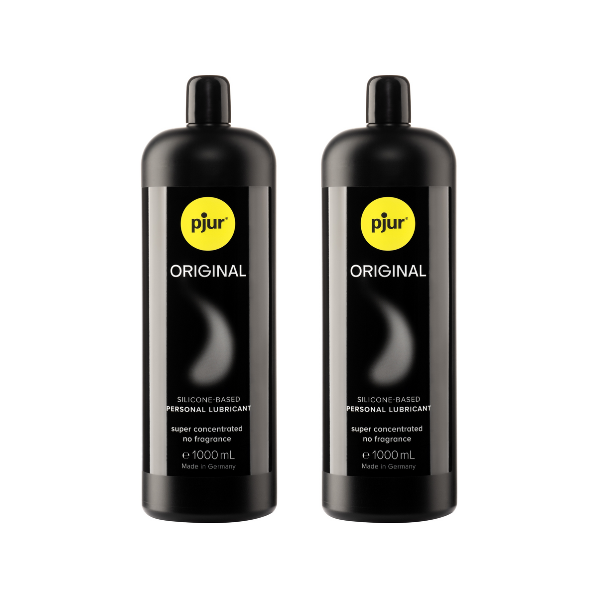 Two large black bottles of Pjur Original lubricant are displayed on a white background. Hauptbild