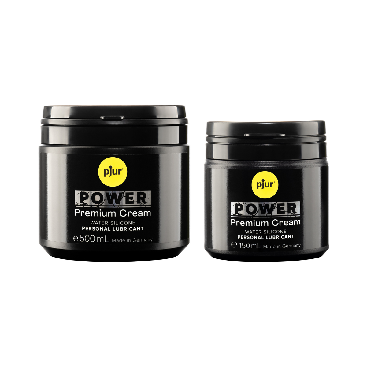 Two black jars of Pjur Power Premium Cream are shown against a white background. Hauptbild