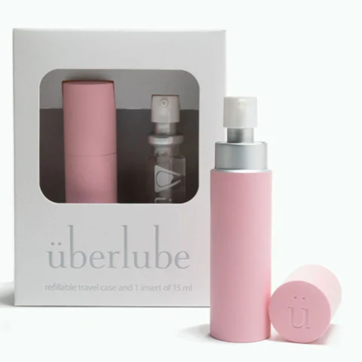 überlube Pink Refillable case & 1 insert 15ml
