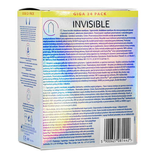 Durex Invisible Gleitgel 24er Pack Zweitbild