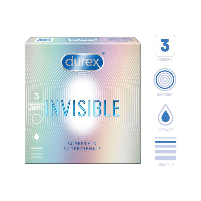 Durex Invisible Super Thin Condoms Box of 10