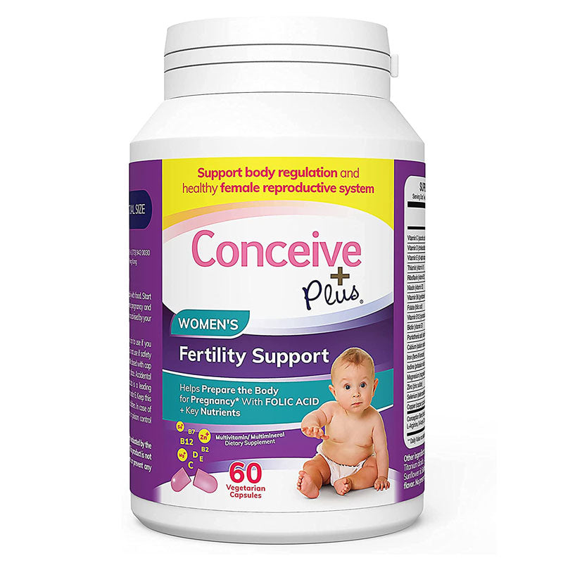 Sasmar Conceive Plus Women's Fertility Support 60 caps Bottle Front | WorldCondoms Hauptbild